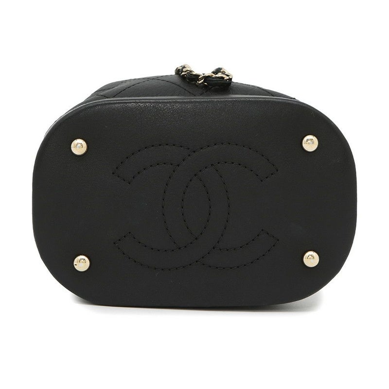 シャネル チェーンショルダーバッグ マトラッセ ココマーク ラムスキン AS0197 CHANEL ミニバッグ 黒