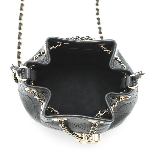 シャネル チェーンショルダーバッグ マトラッセ ココマーク ラムスキン AS0197 CHANEL ミニバッグ 黒