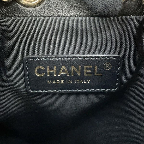 シャネル チェーンショルダーバッグ マトラッセ ココマーク ラムスキン AS0197 CHANEL ミニバッグ 黒