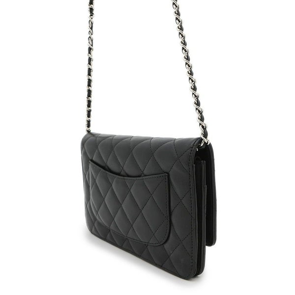 シャネル チェーンウォレット クラシック マトラッセ ココマーク ラムスキン AP0250 CHANEL 財布 ブラック 黒