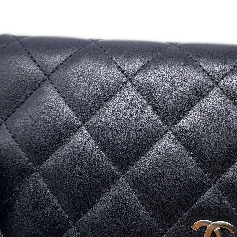 シャネル チェーンウォレット クラシック マトラッセ ココマーク ラムスキン AP0250 CHANEL 財布 ブラック 黒