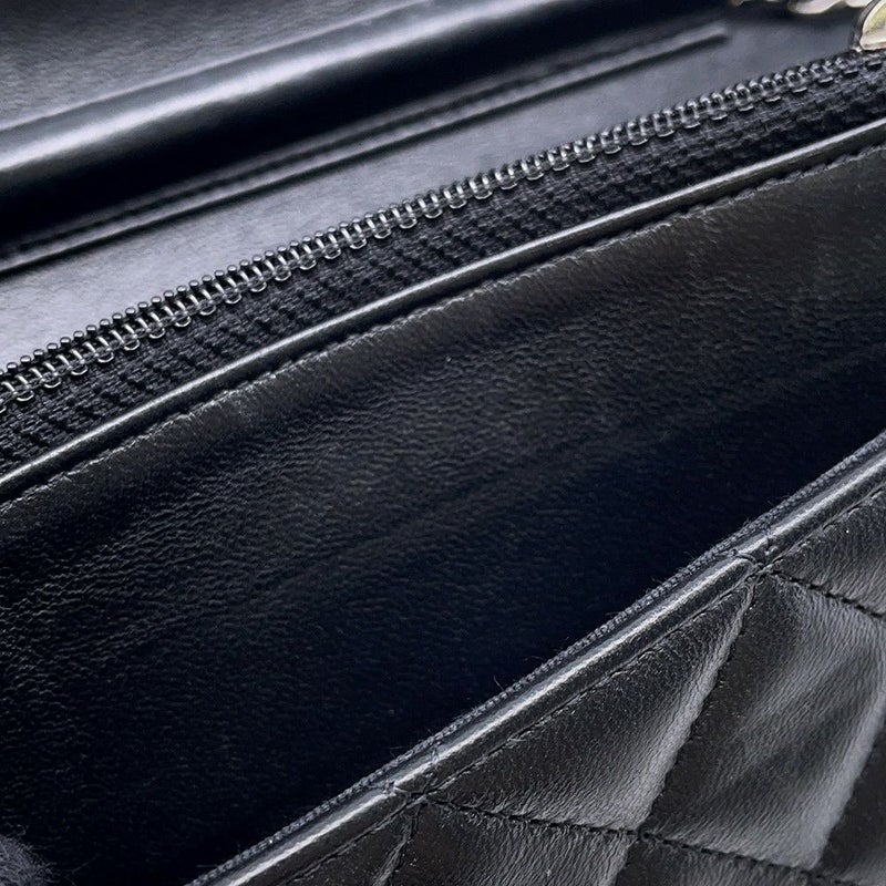 シャネル チェーンウォレット クラシック マトラッセ ココマーク ラムスキン AP0250 CHANEL 財布 ブラック 黒