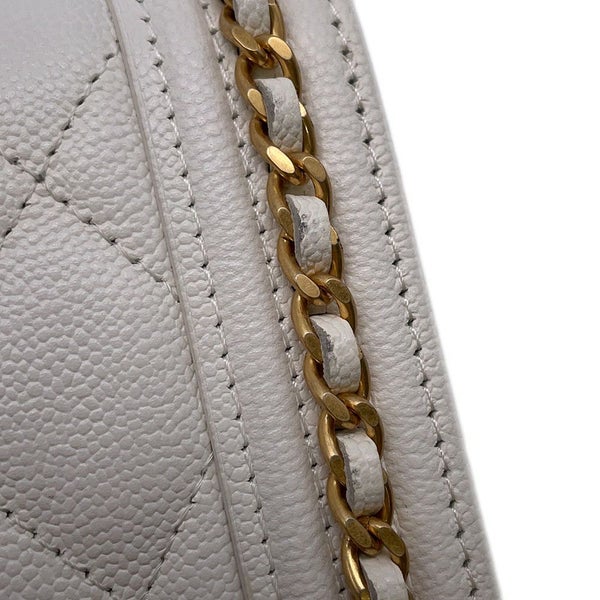 シャネル チェーンウォレット ボーイシャネル マトラッセ ココマーク CHANEL 財布 ショルダーバッグ 白
