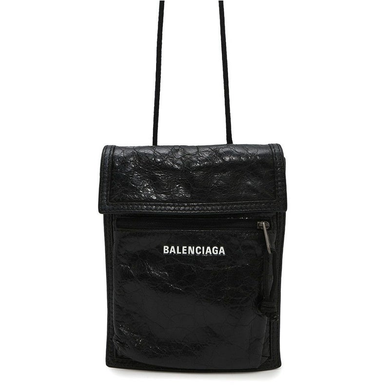 バレンシアガ ショルダーポーチ エクスプローラー レザー 532298 BALENCIAGA サコッシュ 黒