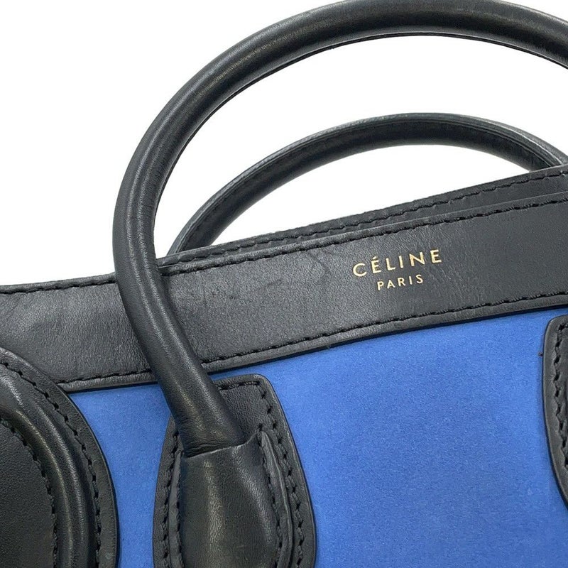 セリーヌ ハンドバッグ ラゲージ ナノショッパー スエード レザー 168243 CELINE 2way 黒