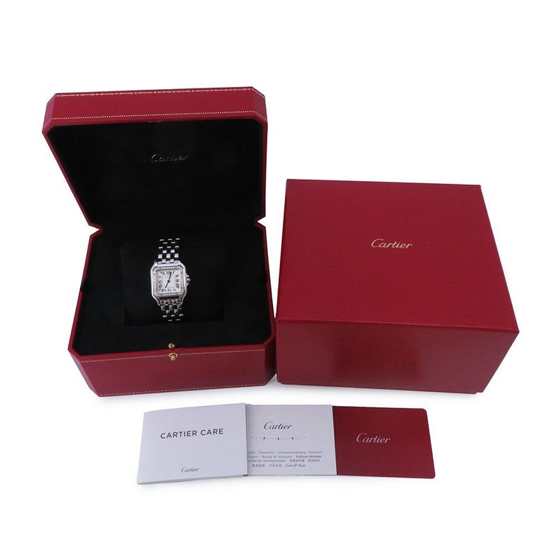 カルティエ パンテール ドゥ カルティエ MM ダイヤベゼル W4PN0008 Cartier 腕時計 シルバー文字盤