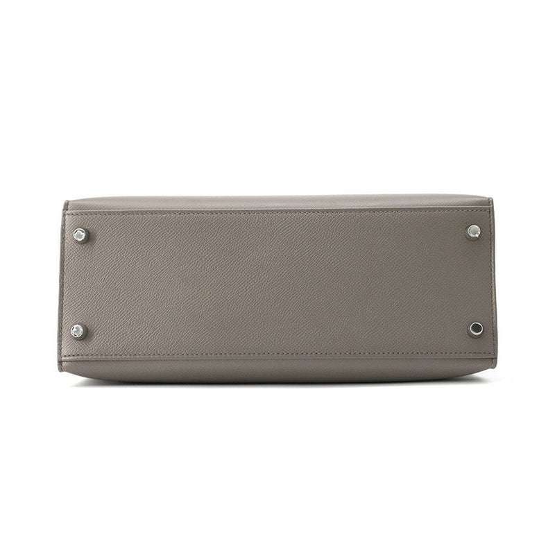 エルメス ハンドバッグ ケリー28 外縫い エタン/シルバー金具 エプソン U刻印 HERMES Kelly 2wayバッグ
