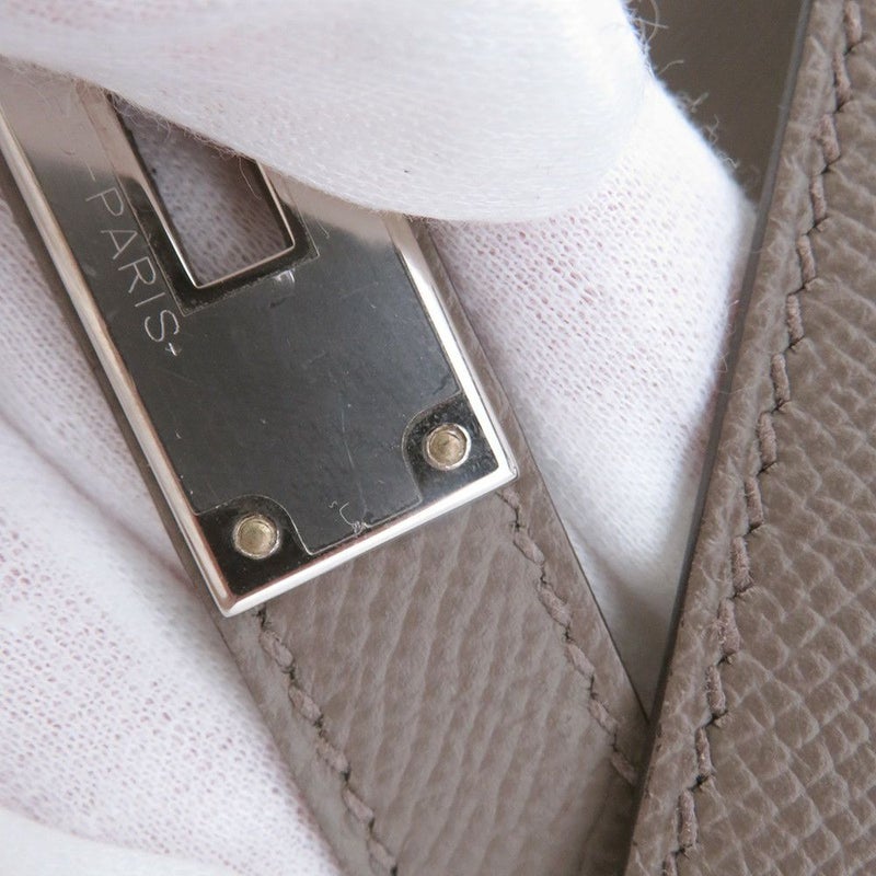 エルメス ハンドバッグ ケリー28 外縫い エタン/シルバー金具 エプソン U刻印 HERMES Kelly 2wayバッグ