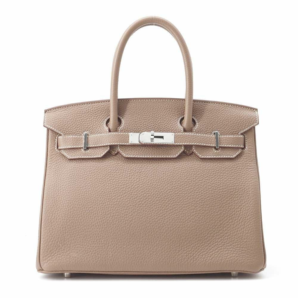 バーキン 30 ハンドバッグ エトゥープ エルメス バーキン30 エトゥープ/シルバー金具 トゴ □O刻印 HERMES