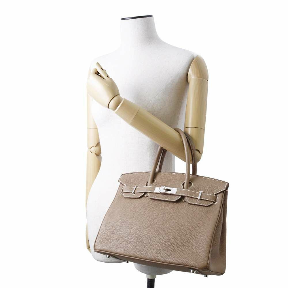 エルメス バーキン30 エトゥープ/シルバー金具 トゴ □O刻印 HERMES
