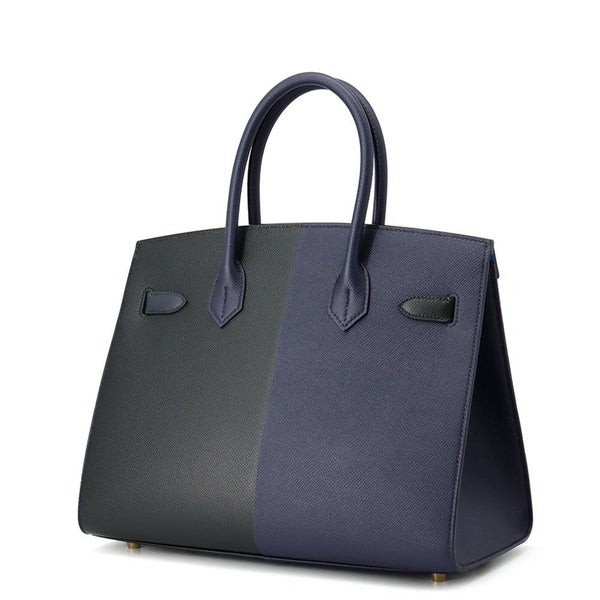 エルメス バーキン30 セリエ カザック ブラック/ブルーインディゴ/ブルーフリーダ/ゴールド金具 Z刻印 HERMES Birkin 黒