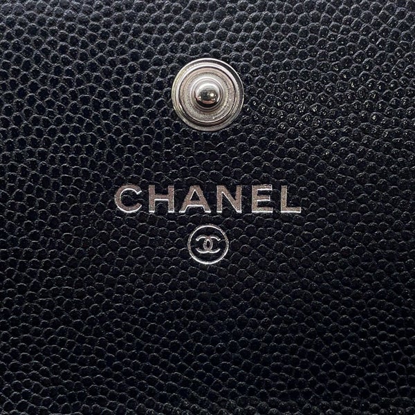 シャネル 長財布 ボーイシャネル マトラッセ ココマーク キャビアスキン A80286 CHANEL 財布 ブラック 黒
