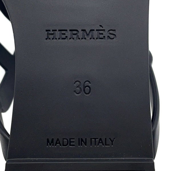 エルメス サンダル エジェリ シェーヌダンクル ラバー レディースサイズ36 HERMES 靴 黒