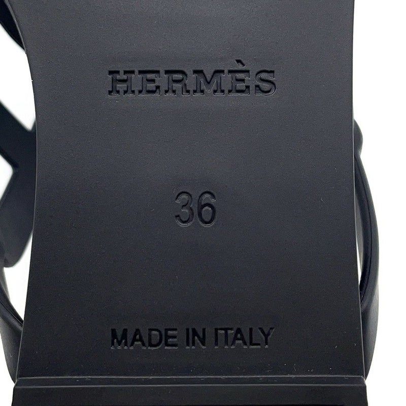 エルメス サンダル エジェリ シェーヌダンクル ラバー レディースサイズ36 HERMES 靴 黒