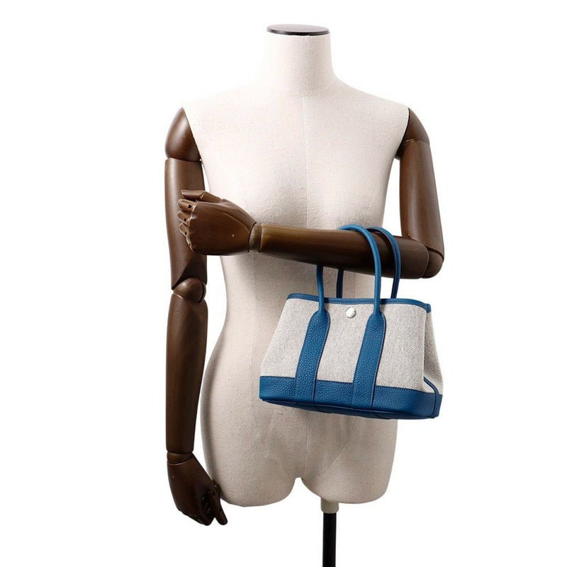 エルメス トートバッグ ネオ・ガーデン 23 ガーデンパーティ ブルーウートルメール/エクリュ トワルアッシュヴァイキング/ネゴンダ W刻印