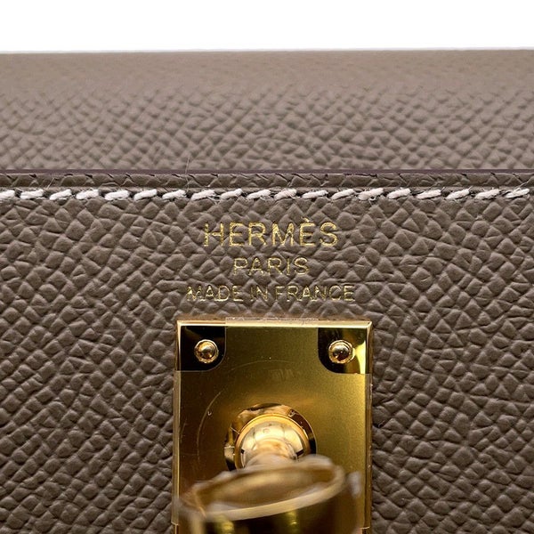 エルメス ハンドバッグ ケリー25 外縫い エトゥープ/ゴールド金具 エプソン K刻印 2wayショルダー