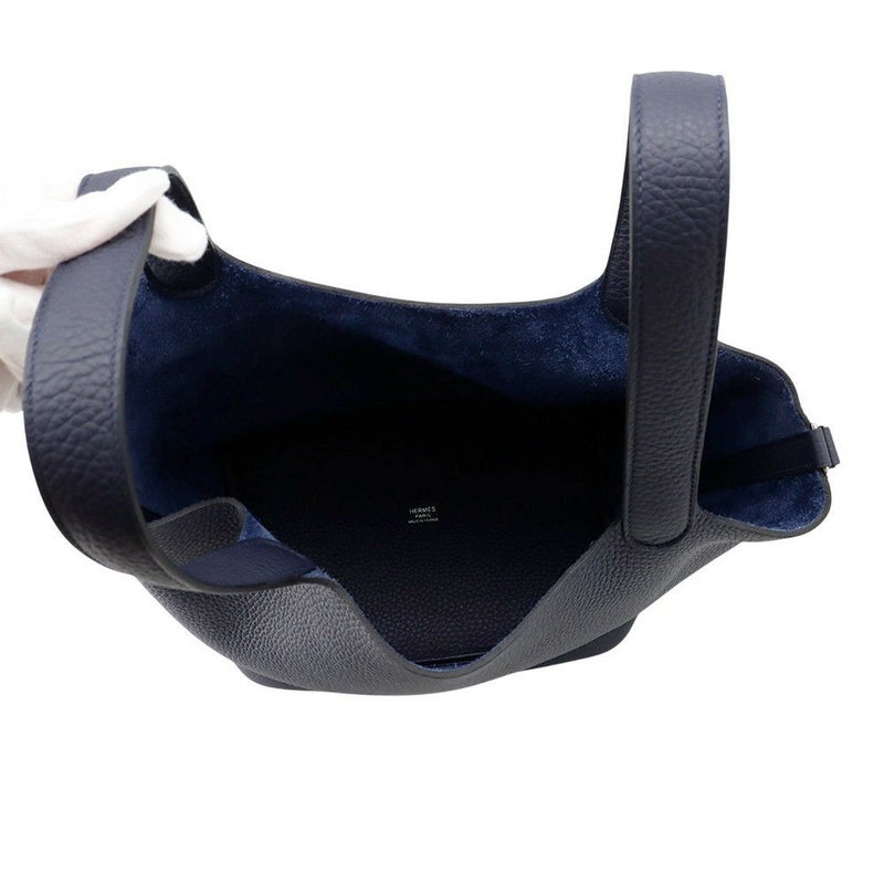 エルメス ハンドバッグ ピコタンロックMM ブルーニュイ/シルバー金具 トリヨンクレマンス Z刻印