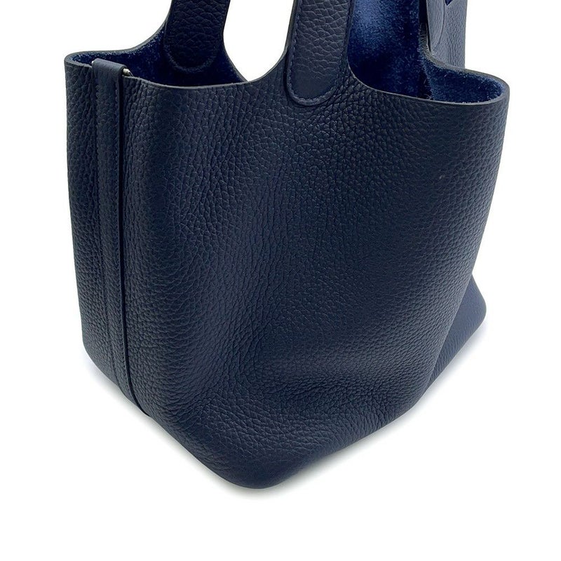 エルメス ハンドバッグ ピコタンロックMM ブルーニュイ/シルバー金具 トリヨンクレマンス Z刻印