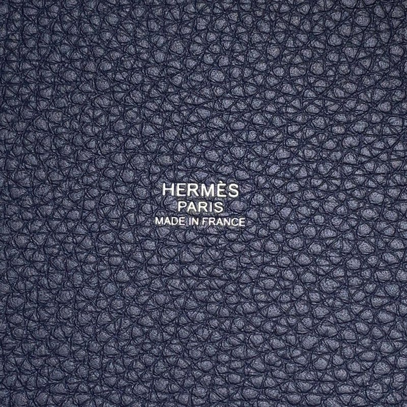 エルメス ハンドバッグ ピコタンロックMM ブルーニュイ/シルバー金具 トリヨンクレマンス Z刻印