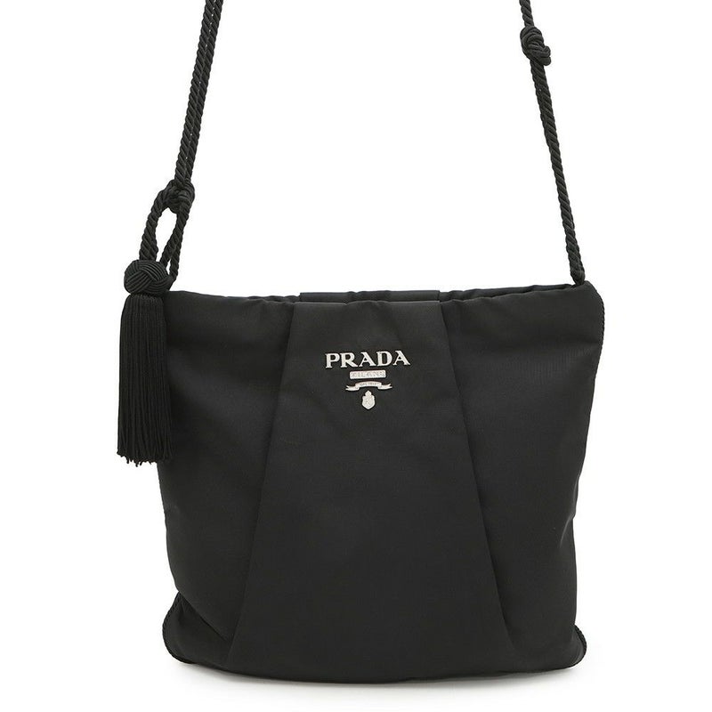 プラダ ショルダーバッグ タッセル ナイロン PRADA ポシェット 黒