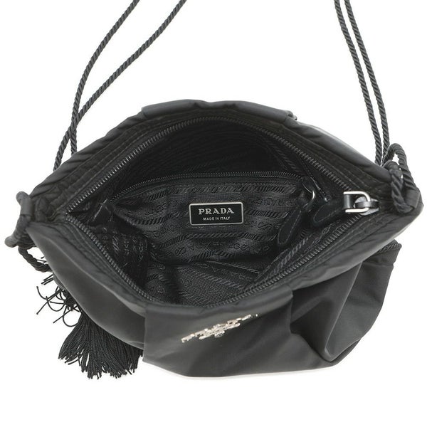 プラダ ショルダーバッグ タッセル ナイロン PRADA ポシェット 黒