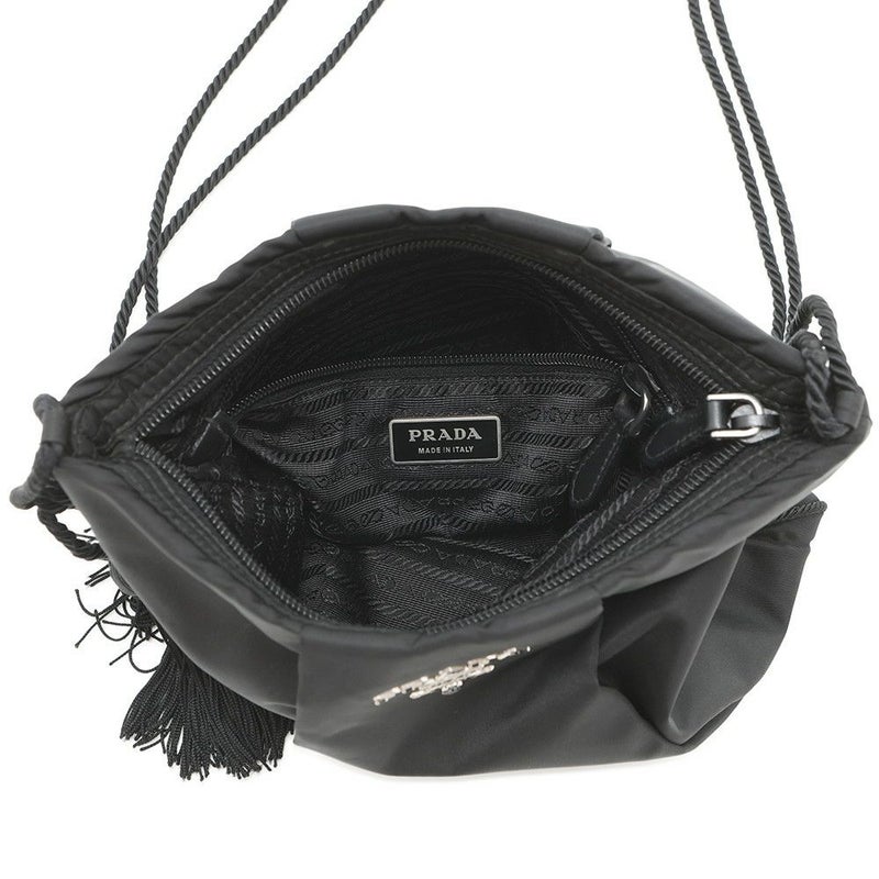 プラダ ショルダーバッグ タッセル ナイロン PRADA ポシェット 黒