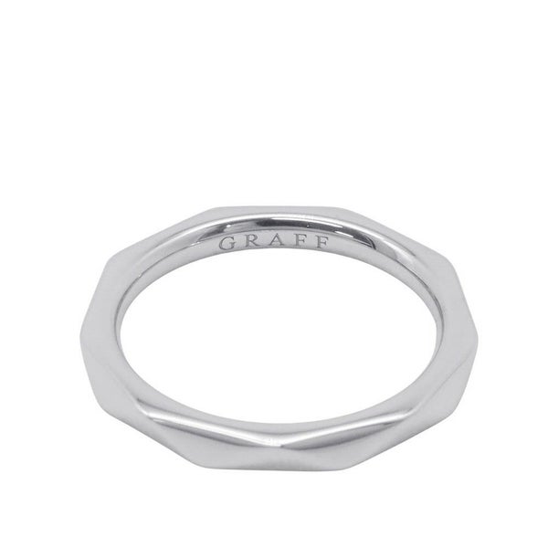 グラフ リング ローレンス グラフ シグネチャー バンド K18WGホワイトゴールド リングサイズ約9号 GRAFF 指輪