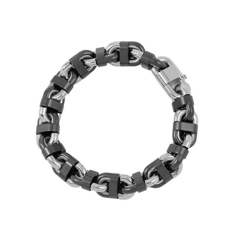 エルメス ブレスレット シェーヌマリオン Chaine Maillon ステンレス/セラミック サイズT5 HERMES メンズ 黒