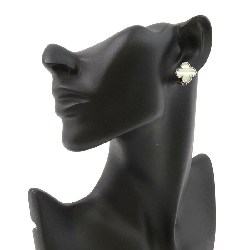 ヴァンクリーフ&アーペル ピアス ヴィンテージ アルハンブラ イヤリング マザーオブパール K18WGホワイトゴールド VCARF48600