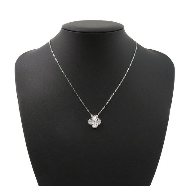 ヴァンクリーフ&アーペル ネックレス ヴィンテージ アルハンブラ ペンダント ギヨシェ K18WGホワイトゴールド VCARP9XG00