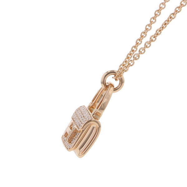 エルメス ネックレス アミュレット コンスタンス ペンダント ダイヤ 43P 計0.44ct K18PGピンクゴールド HERMES Amulettes Constance