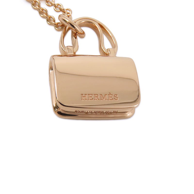 エルメス ネックレス アミュレット コンスタンス ペンダント ダイヤ 43P 計0.44ct K18PGピンクゴールド HERMES Amulettes Constance