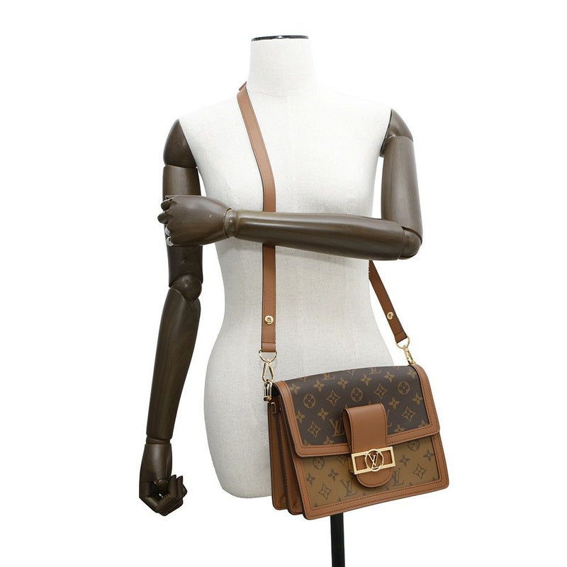 ルイヴィトン ショルダーバッグ モノグラム・リバース ドーフィーヌMM M45958 LOUIS VUITTON 2way 黒 ブラック