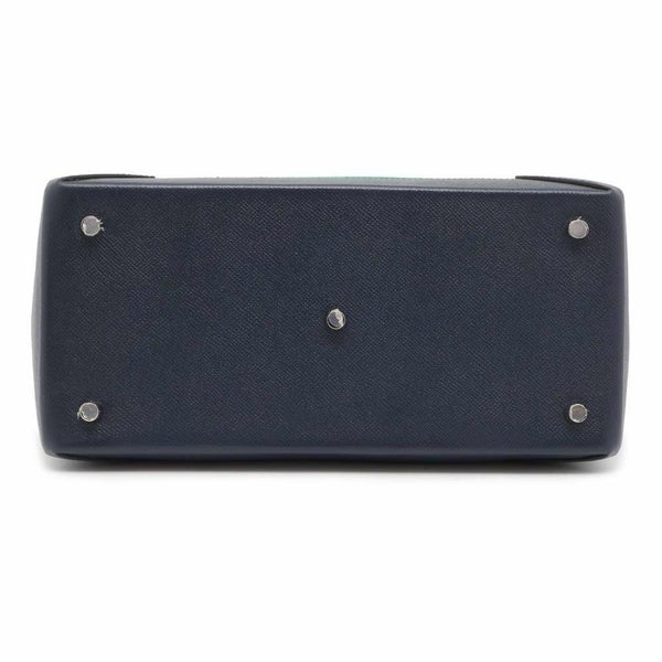 エルメス マキシボックス カバス 30 ヴェールモワイヤン/ブルーインディゴ フェルト/ヴォーエプソン X刻印 ソルド品