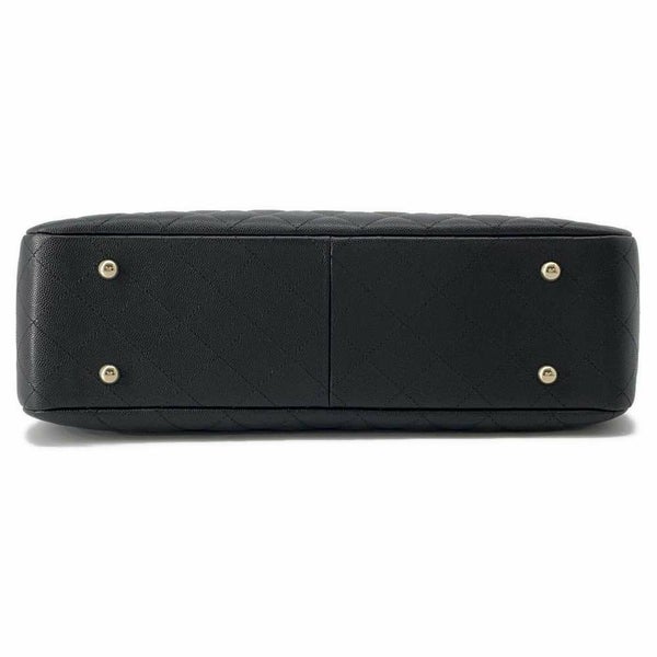 シャネル チェーントートバッグ マトラッセ ココマーク ラージ ショッピング キャビアスキン A91046 黒