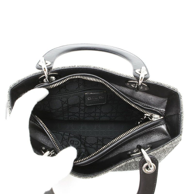 クリスチャン・ディオール ハンドバッグ レディディオール ミディアム キャンバス Christian Dior 2way 黒