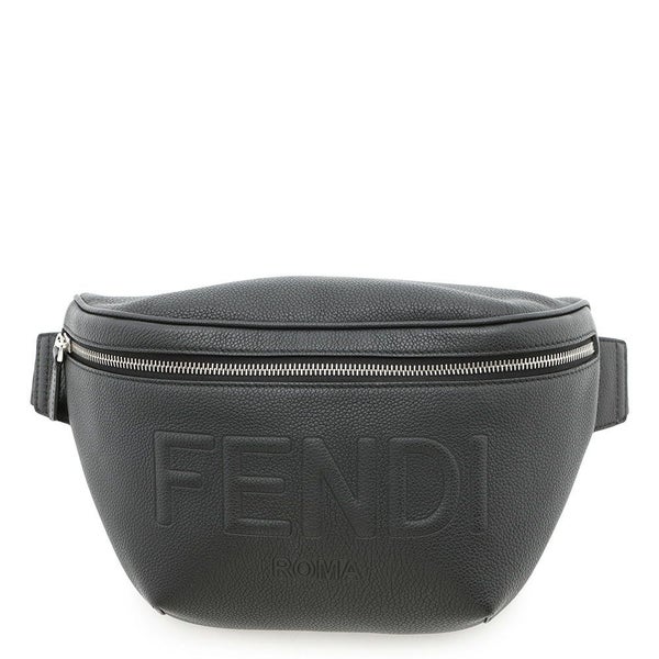 フェンディ ボディバッグ ロゴエンボス レザー 7VA562 FENDI 黒