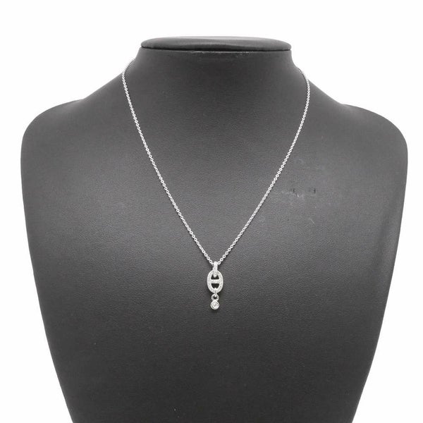 エルメス ネックレス シェーヌダンクル アンシェネ ダイヤモンド 29P 0.18ct K18WGホワイトゴールド ペンダント ジュエリー