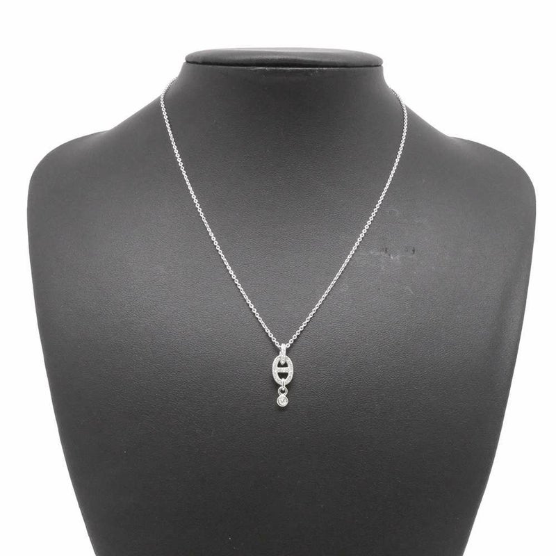エルメス ネックレス シェーヌダンクル アンシェネ ダイヤモンド 29P 0.18ct K18WGホワイトゴールド ペンダント ジュエリー