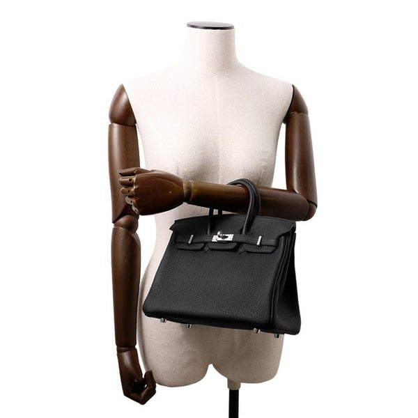 エルメス バーキン25 ブラック/マットシルバー金具 トゴ K刻印 HERMES Birkin ハンドバッグ 黒