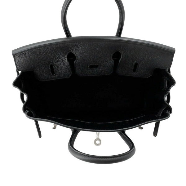 エルメス バーキン25 ブラック/マットシルバー金具 トゴ K刻印 HERMES Birkin ハンドバッグ 黒