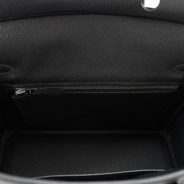 エルメス バーキン25 ブラック/マットシルバー金具 トゴ K刻印 HERMES Birkin ハンドバッグ 黒