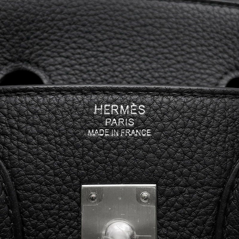 エルメス バーキン25 ブラック/マットシルバー金具 トゴ K刻印 HERMES Birkin ハンドバッグ 黒