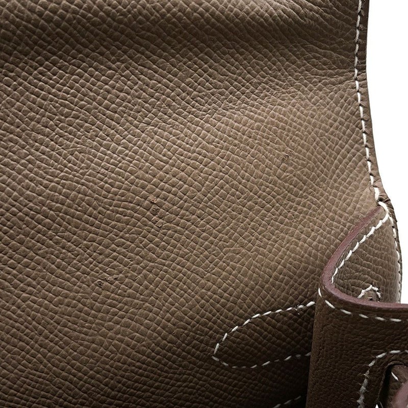 エルメス ハンドバッグ ケリー28 外縫い エトゥープ/ゴールド金具 エプソン B刻印 2wayショルダー