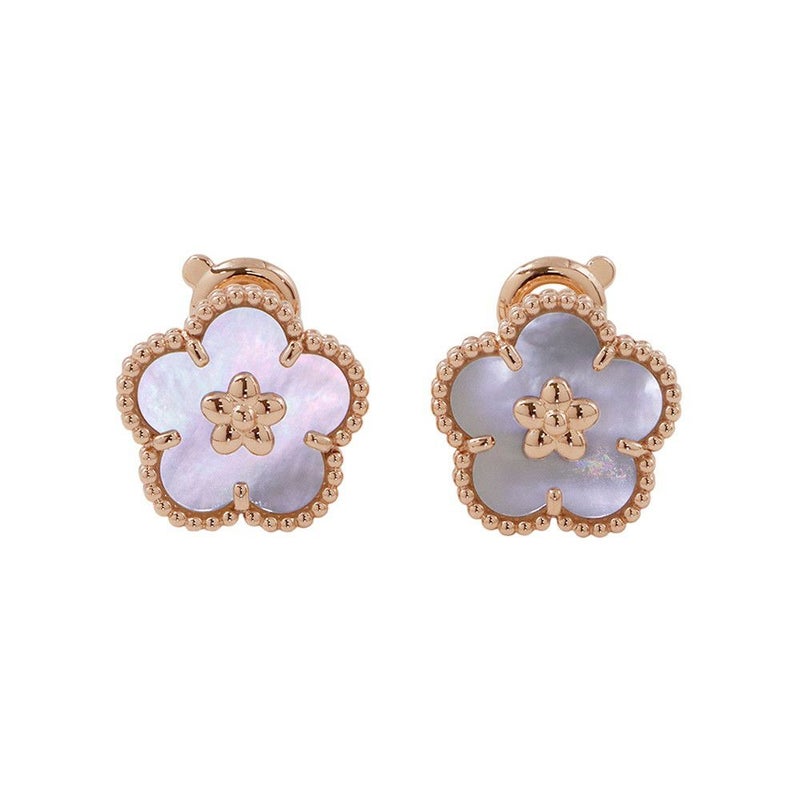 ヴァンクリーフ&アーペル ピアス ラッキー スプリング イヤリング プラムブロッサム マザーオブパール K18PG VCARP7RU00