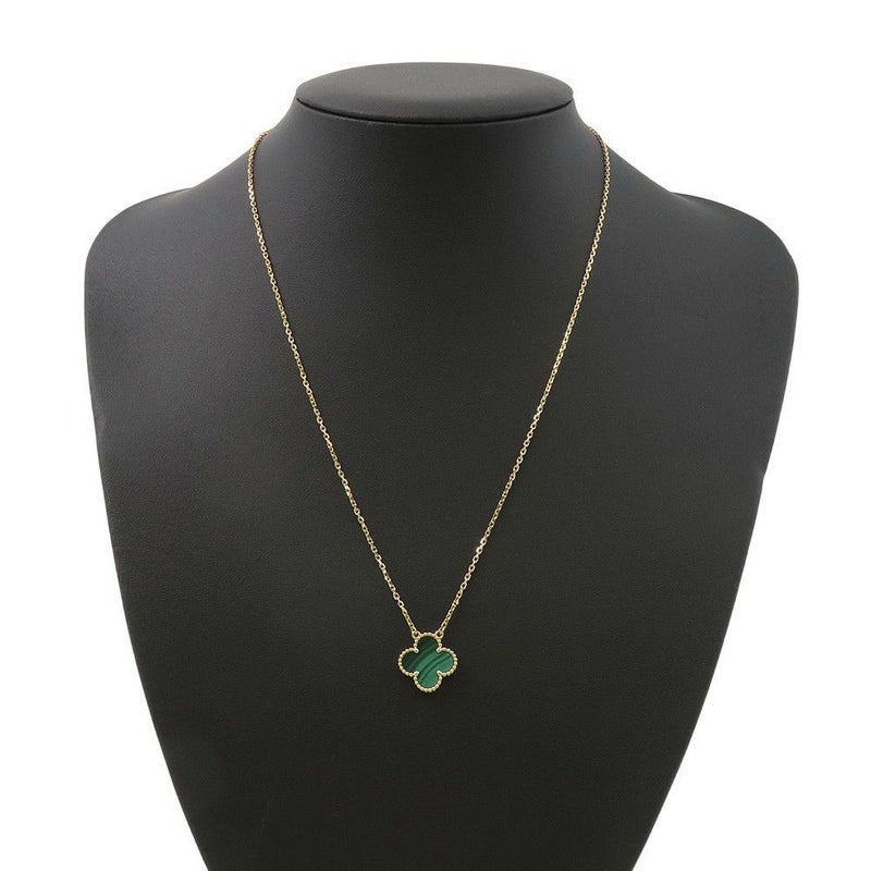 ヴァンクリーフ&アーペル ネックレス ヴィンテージ アルハンブラ ペンダント マラカイト K18YGイエローゴールド VCAR09VA00