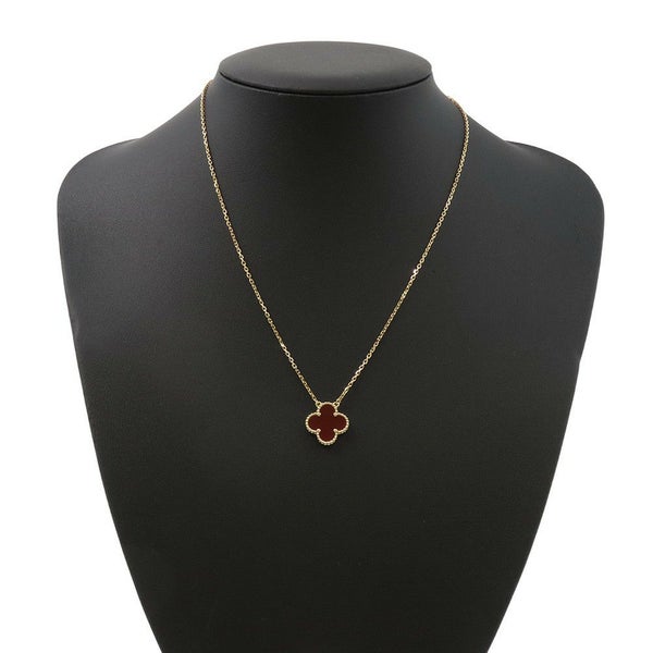 ヴァンクリーフ&アーペル ネックレス ヴィンテージ アルハンブラ ペンダント カーネリアン K18YGイエローゴールド VCARD38500