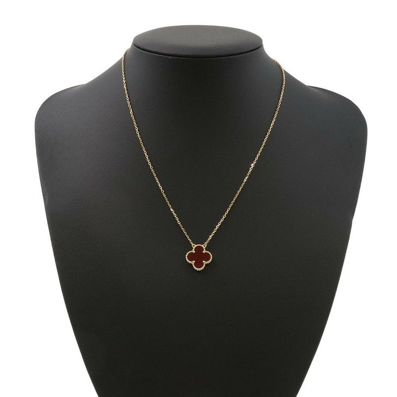 ヴァンクリーフ&アーペル ネックレス ヴィンテージ アルハンブラ ペンダント カーネリアン K18YGイエローゴールド VCARD38500