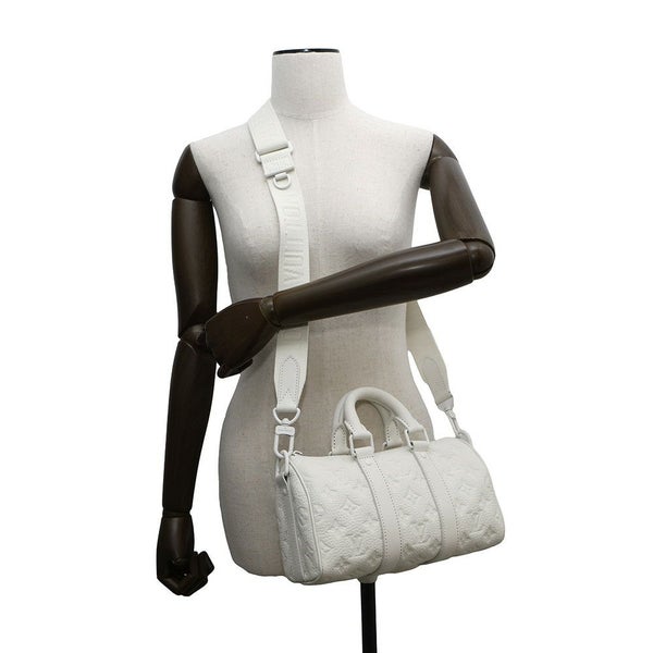 ルイヴィトン ハンドバッグ モノグラム・トリヨン キーポル・バンドリエール25 M24434 LOUIS VUITTON 白 ホワイト