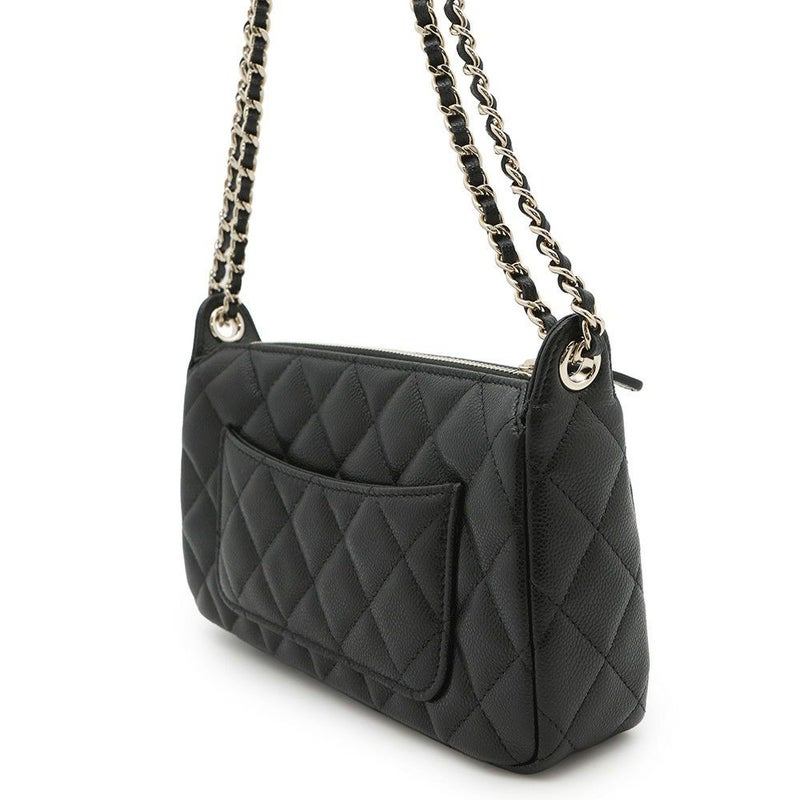 シャネル チェーンショルダーバッグ マトラッセ ココマーク チェーンクラッチ キャビアスキン AP4704 CHANEL 2way 黒